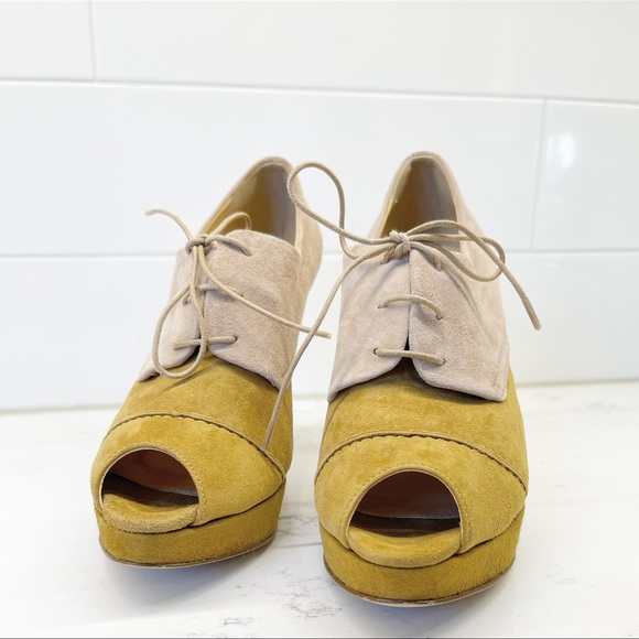 J. Crew Oxford Platform Booties / Heels - Fabulous Suede! - Picture 5 of 12